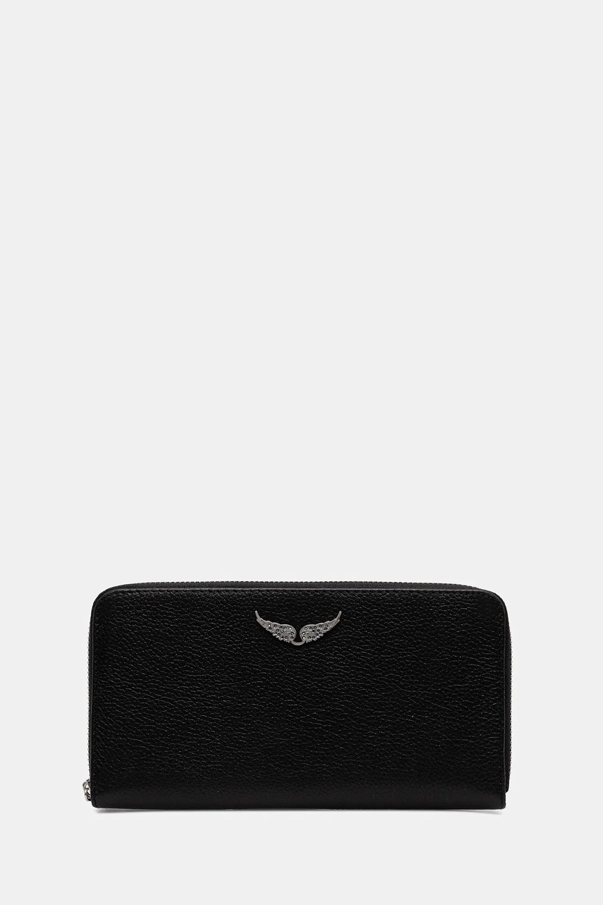 Kožená peněženka ZADIG&VOLTAIRE dámská, černá barva, LWSG03667