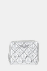 Kožená peněženka ZADIG&VOLTAIRE dámská, stříbrná barva, LWSG03721