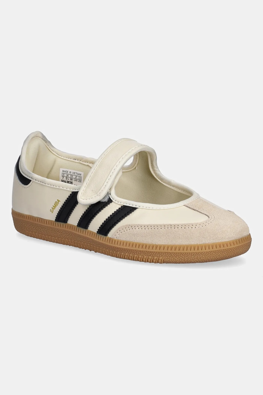 Kožené baleríny adidas Originals Samba Jane W béžová barva, JR7338