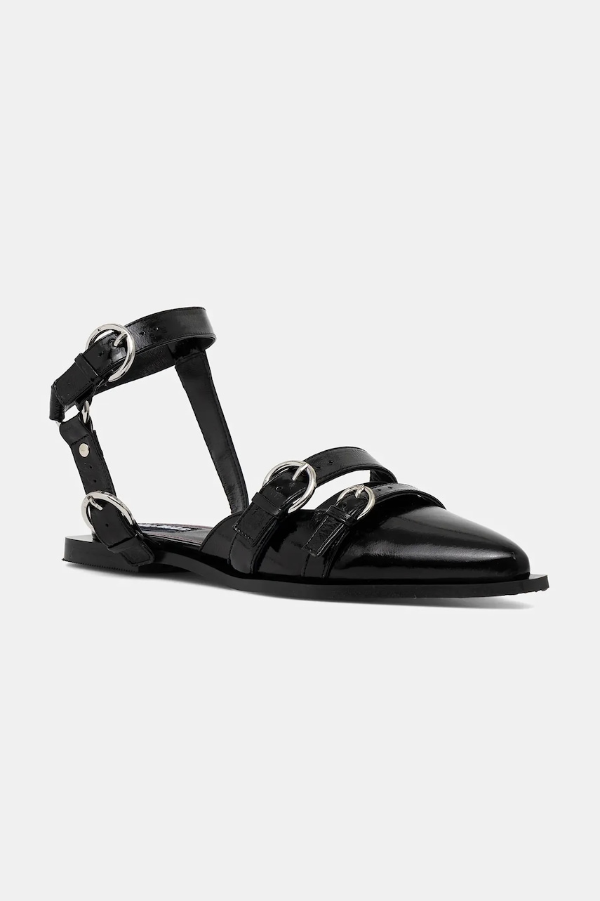 Kožené baleríny Alohas Thalara černá barva, s odkrytou patou, S100838-01