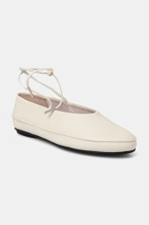 Kožené baleríny Calvin Klein BALLERINA MARY JANE STRAP LTH béžová barva, HW0HW02656