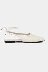 Kožené baleríny Calvin Klein BALLERINA SLING BACK LTH béžová barva, HW0HW02655