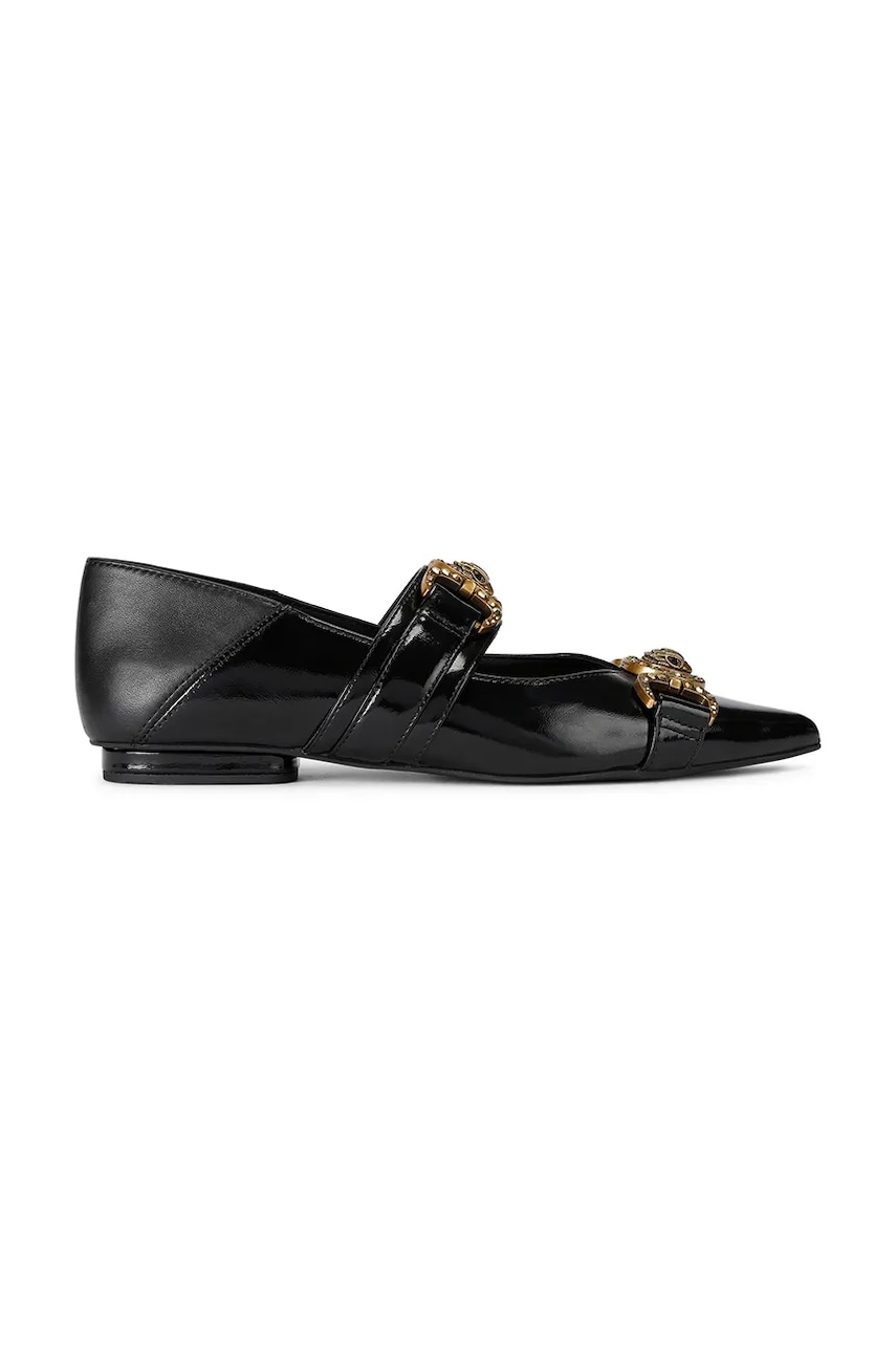 Kožené baleríny Kurt Geiger London Mansion Point Slip On černá barva, 4986600309