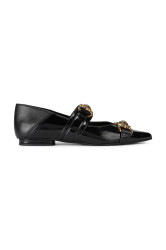 Kožené baleríny Kurt Geiger London Mansion Point Slip On černá barva, 4986600309