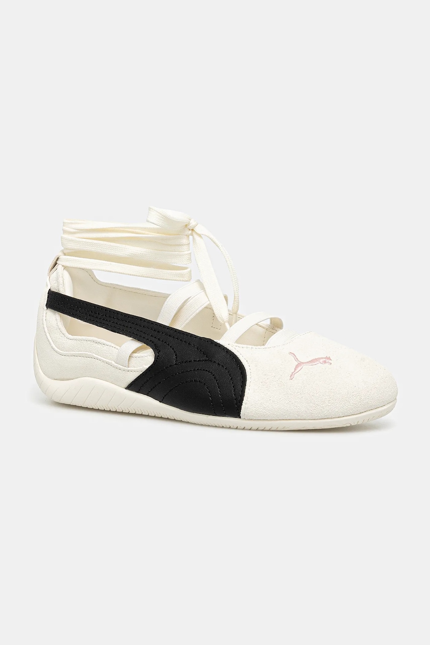 Kožené baleríny Puma Speedcat Ballet SD x ROSÉ béžová barva, 404395
