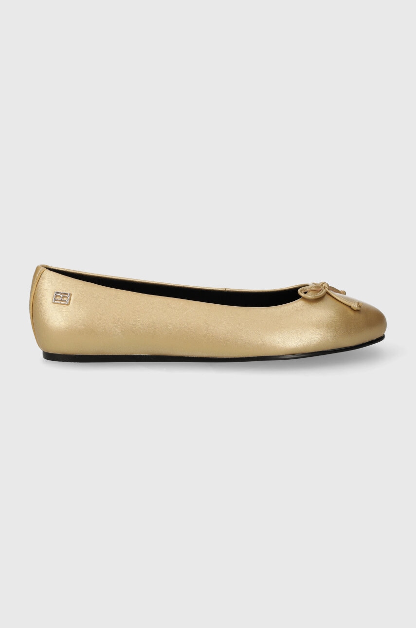 Kožené baleríny Tommy Hilfiger ESSENTIAL GOLDEN BALLERINA