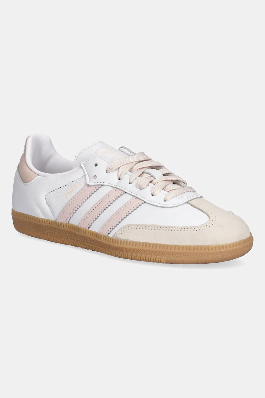 Kožené boty adidas Originals Samba OG dámské, bílá barva, JS1351