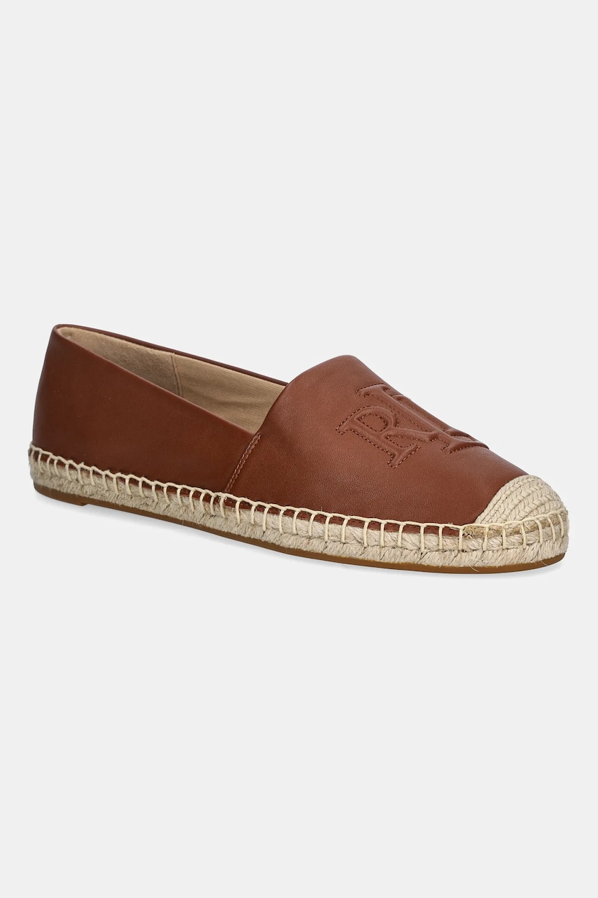 Kožené espadrilky Lauren Ralph Lauren Cameryn Lg 2 hnědá barva, 802P04415003