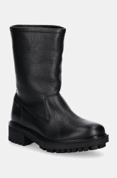 Kožené kotníkové boty Calvin Klein FLAT BIKER BOOT LTH