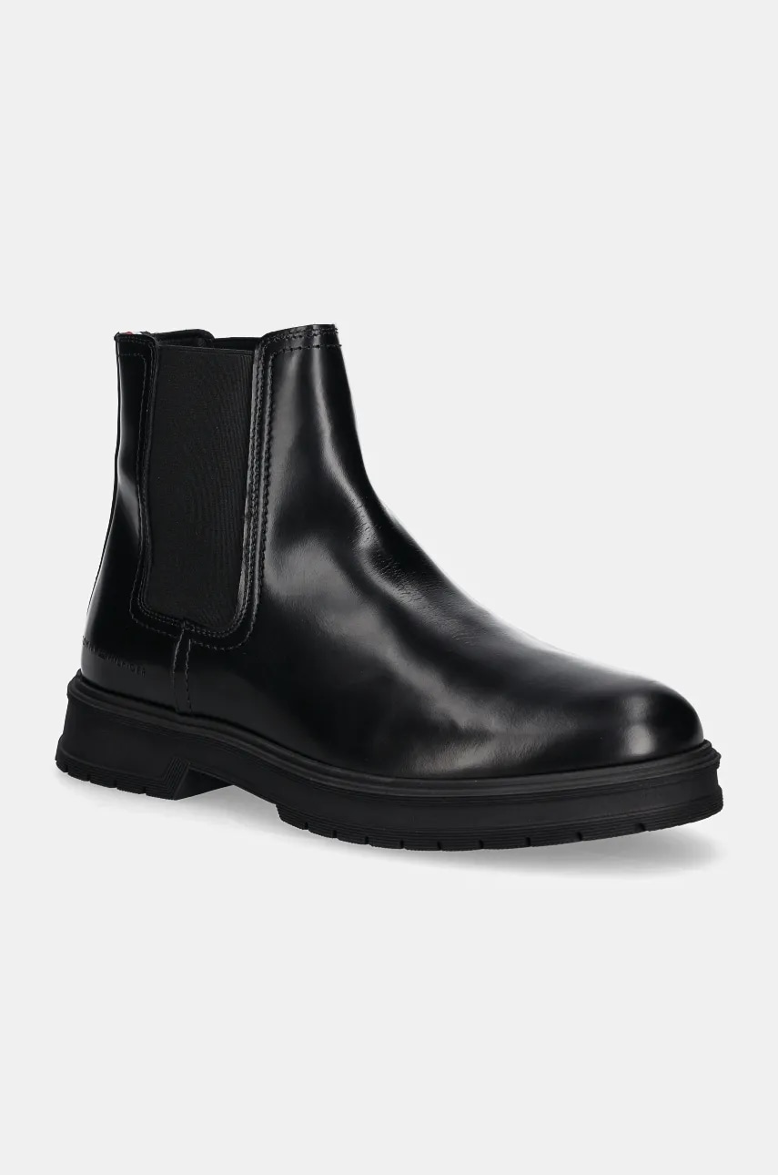 Kožené kotníkové boty Tommy Hilfiger HILFIGER ABRASIV WARM LTH CHELS