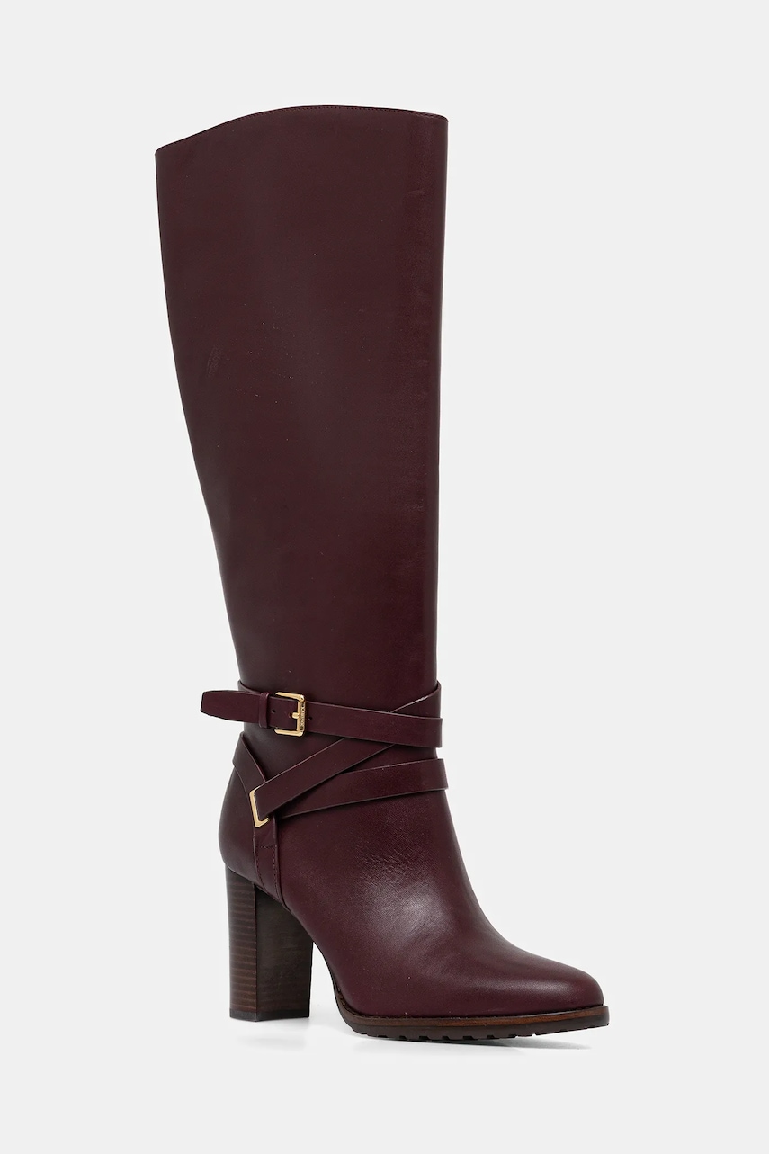 Kožené kozačky Lauren Ralph Lauren Cllns Tl Hl