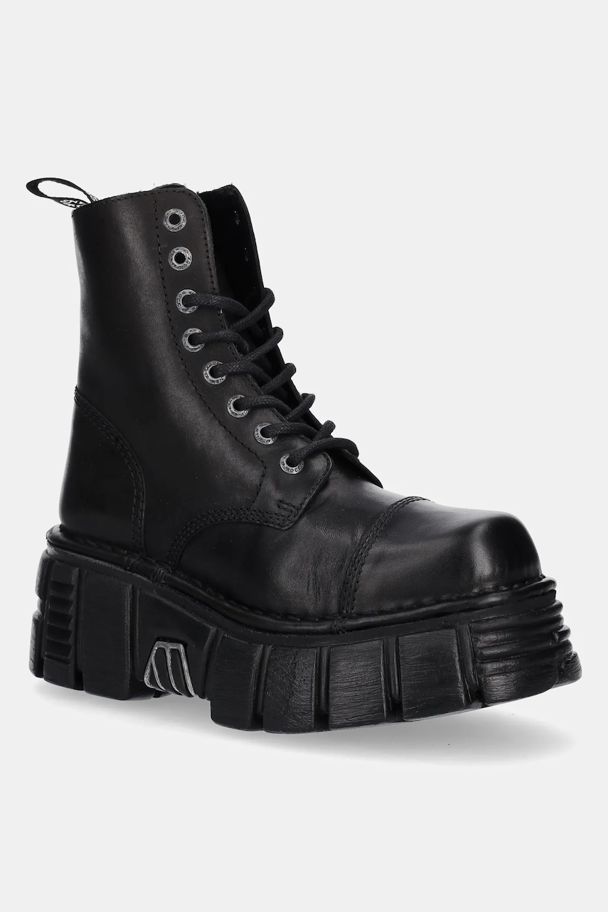 Kožené kozačky New Rock Crust Negro, Tower Negro + Lateral