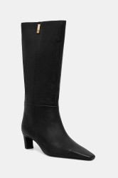 Kožené kozačky Tommy Hilfiger SQUARE TOE KITTEN LONG