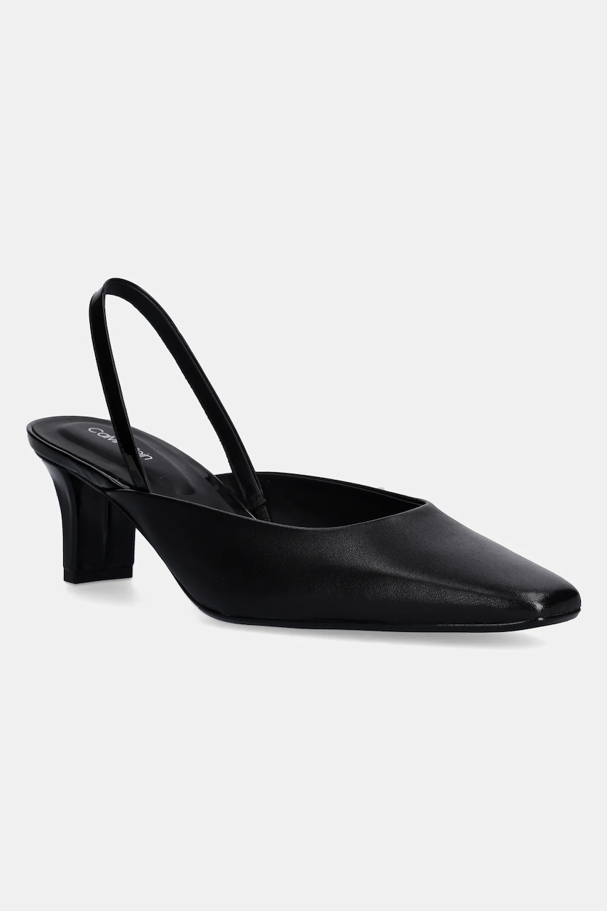 Kožené lodičky Calvin Klein HEEL SLING PUMP 50 - LTH