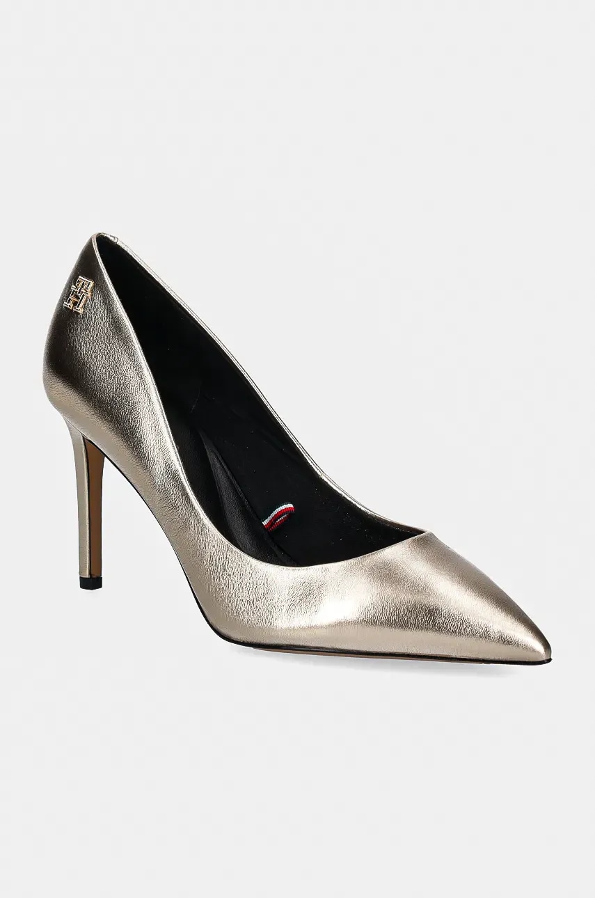 Kožené lodičky Tommy Hilfiger PARTY POINTED METALLIC PUMP