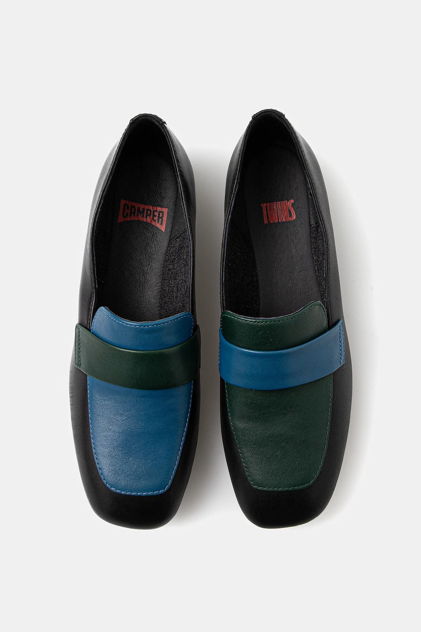 Kožené mokasíny Camper TWS dámské, černá barva, na plochém podpatku, K200991-009