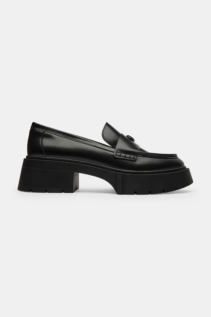 Kožené mokasíny Coach Leah Platform Leather Loafer