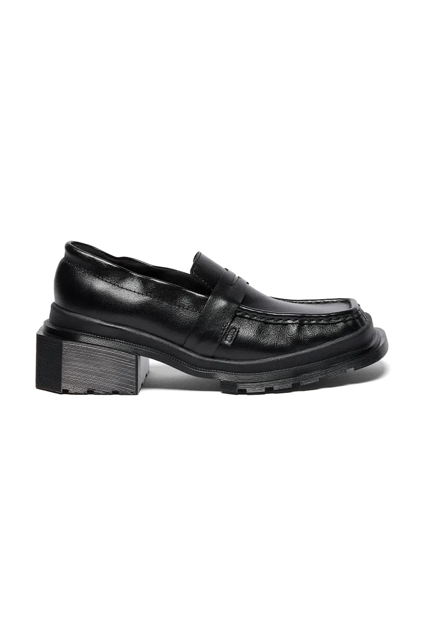 Kožené mokasíny Dr. Martens Maybole Loafer dámské, černá barva, na platformě, DM42063001