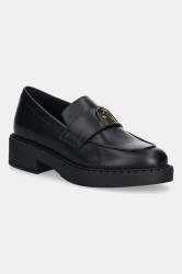 Kožené mokasíny Furla New Legacy Loafer dámské, černá barva, na platformě, YJ81FNL WU0000 O6000