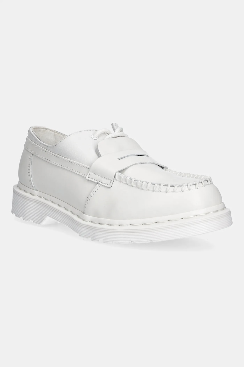 Kožené mokasíny MM6 Maison Margiela x Dr. Martens dámské, bílá barva, na platformě, S66WR0029