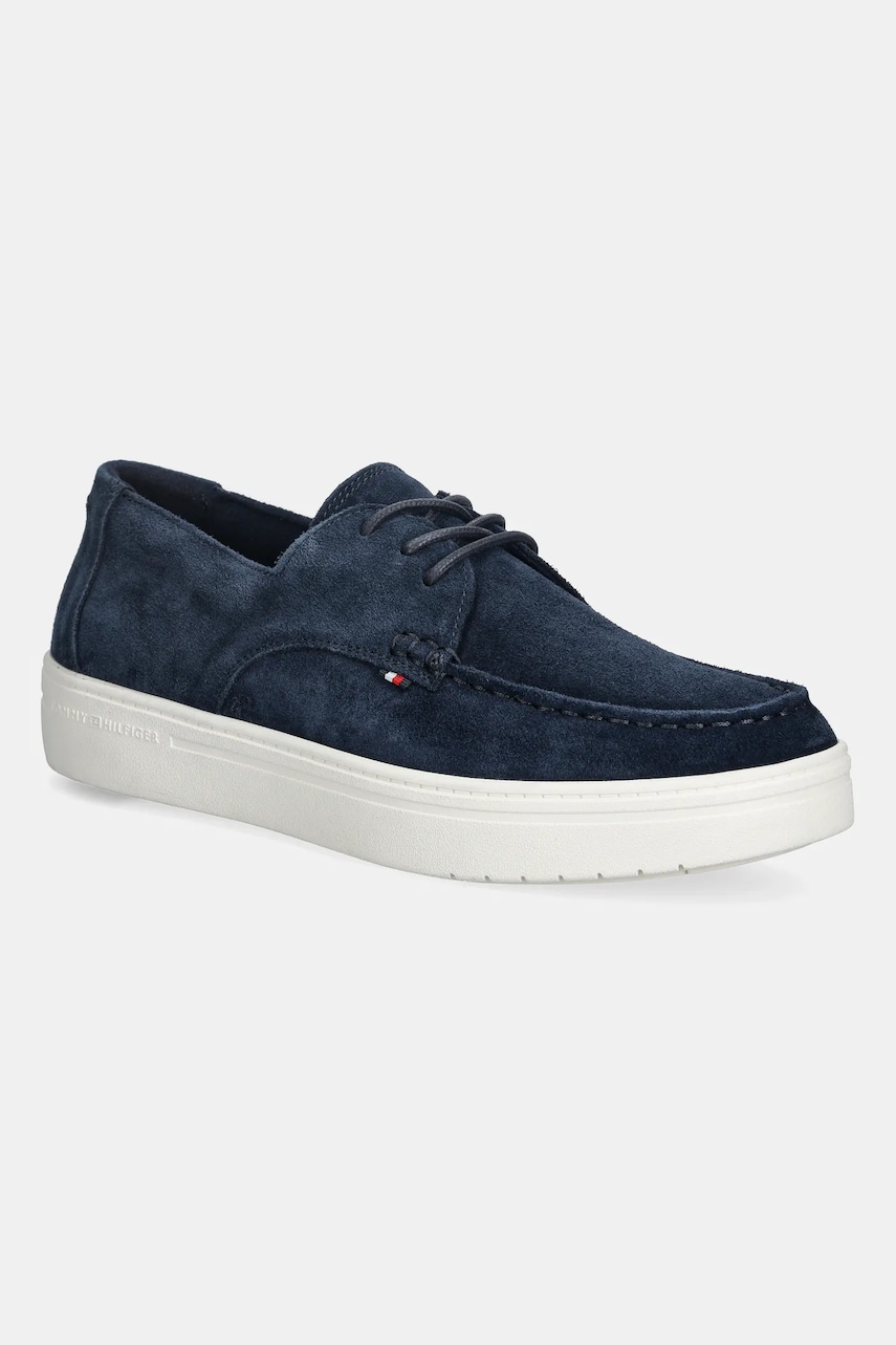 Kožené mokasíny Tommy Hilfiger SUEDE STITCH TOE HYBRID