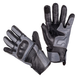 Kožené moto rukavice W-TEC Boldron černo-šedá S