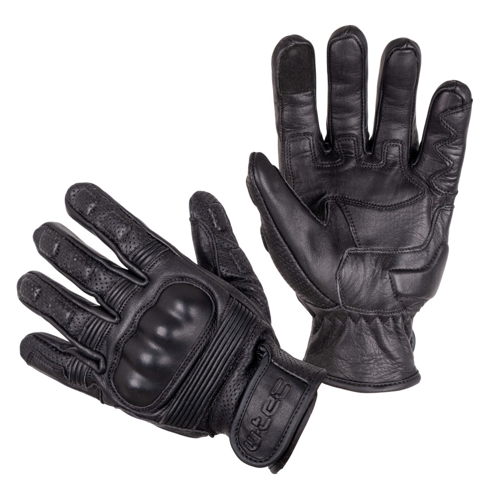 Kožené moto rukavice W-TEC Clascado černá S
