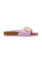 Kožené pantofle Birkenstock Madrid Big Buckle dámské, fialová barva, 1030296