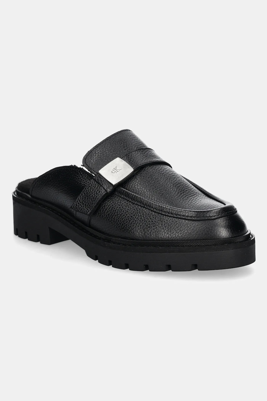 Kožené pantofle Calvin Klein Jeans FLATFORM SLIPON MG LTH
