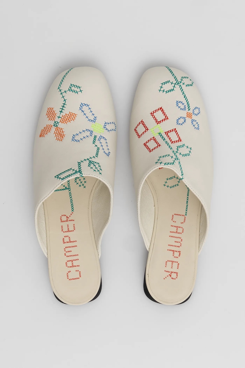 Kožené pantofle Camper TWS dámské, béžová barva, K201750-002