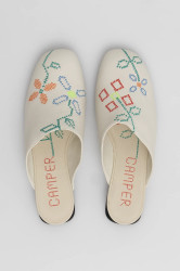 Kožené pantofle Camper TWS dámské, béžová barva, K201750-002