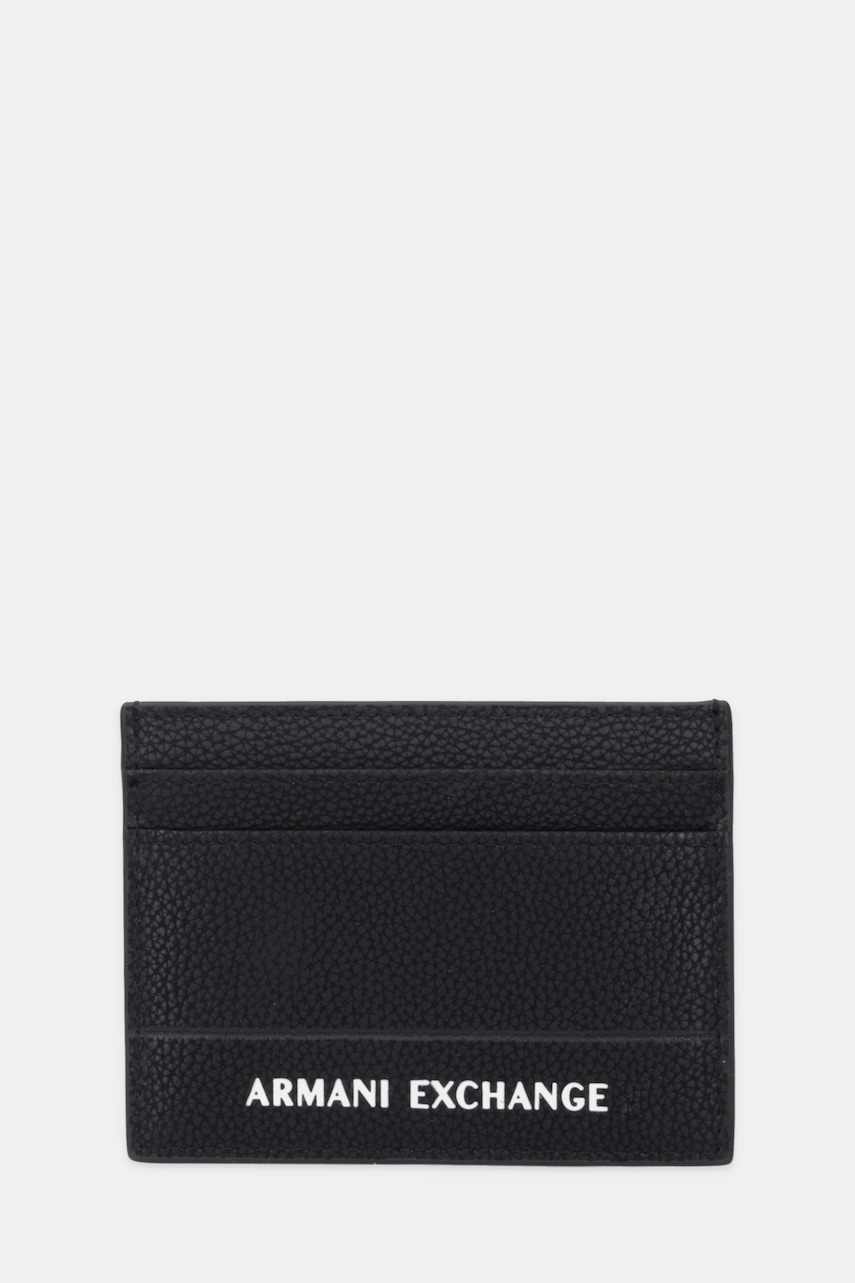 Kožené pouzdro na karty Armani Exchange černá barva, XM000169 AF17217