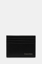 Kožené pouzdro na karty Calvin Klein černá barva, LV04D1104G