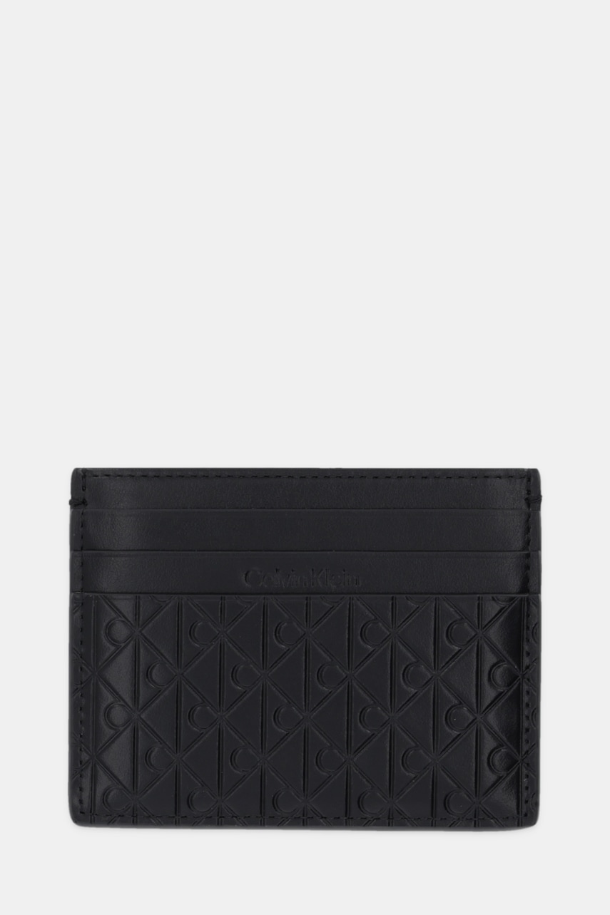 Kožené pouzdro na karty Calvin Klein černá barva, LV04D1128G