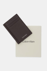 Kožené pouzdro na karty Calvin Klein hnědá barva, LV04D1061G