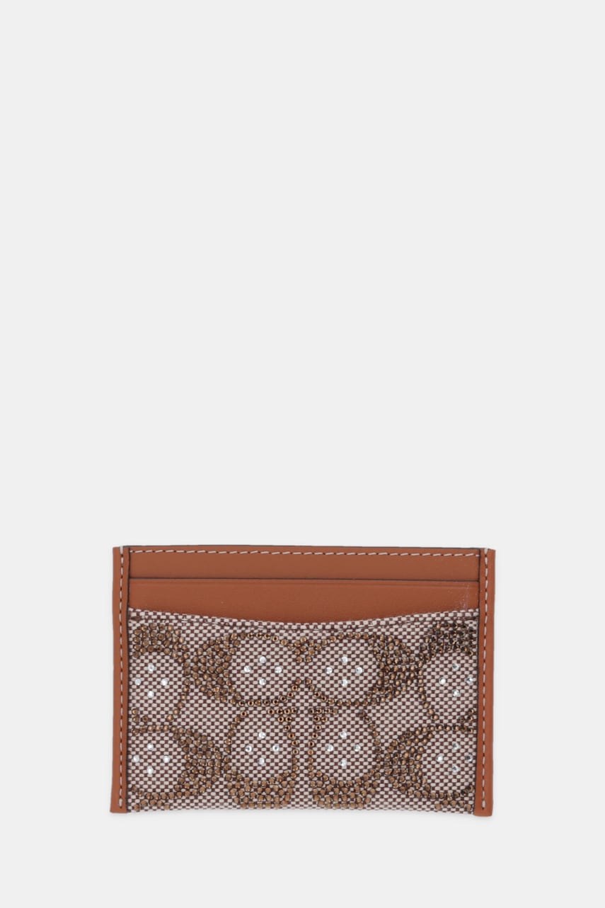 Kožené pouzdro na karty Coach hnědá barva, CCD08