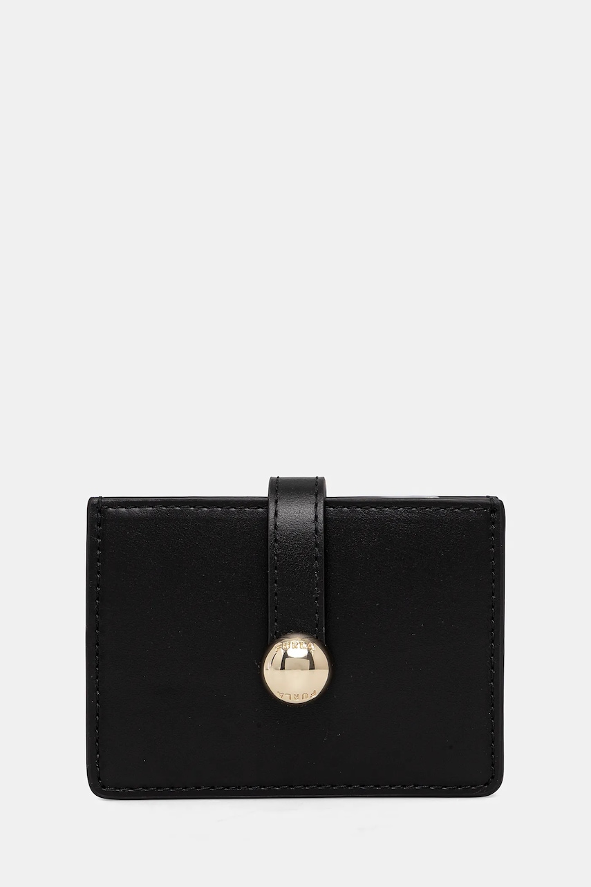 Kožené pouzdro na karty Furla černá barva, WP00549.AX0733.4115S