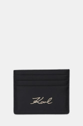 Kožené pouzdro na karty Karl Lagerfeld K/SIGNATURE černá barva, B1W32034