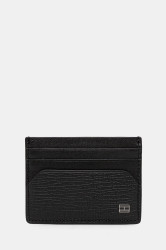 Kožené pouzdro na karty Tommy Hilfiger černá barva, AM0AM13707