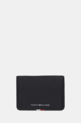 Kožené pouzdro na karty Tommy Hilfiger černá barva, AM0AM13840