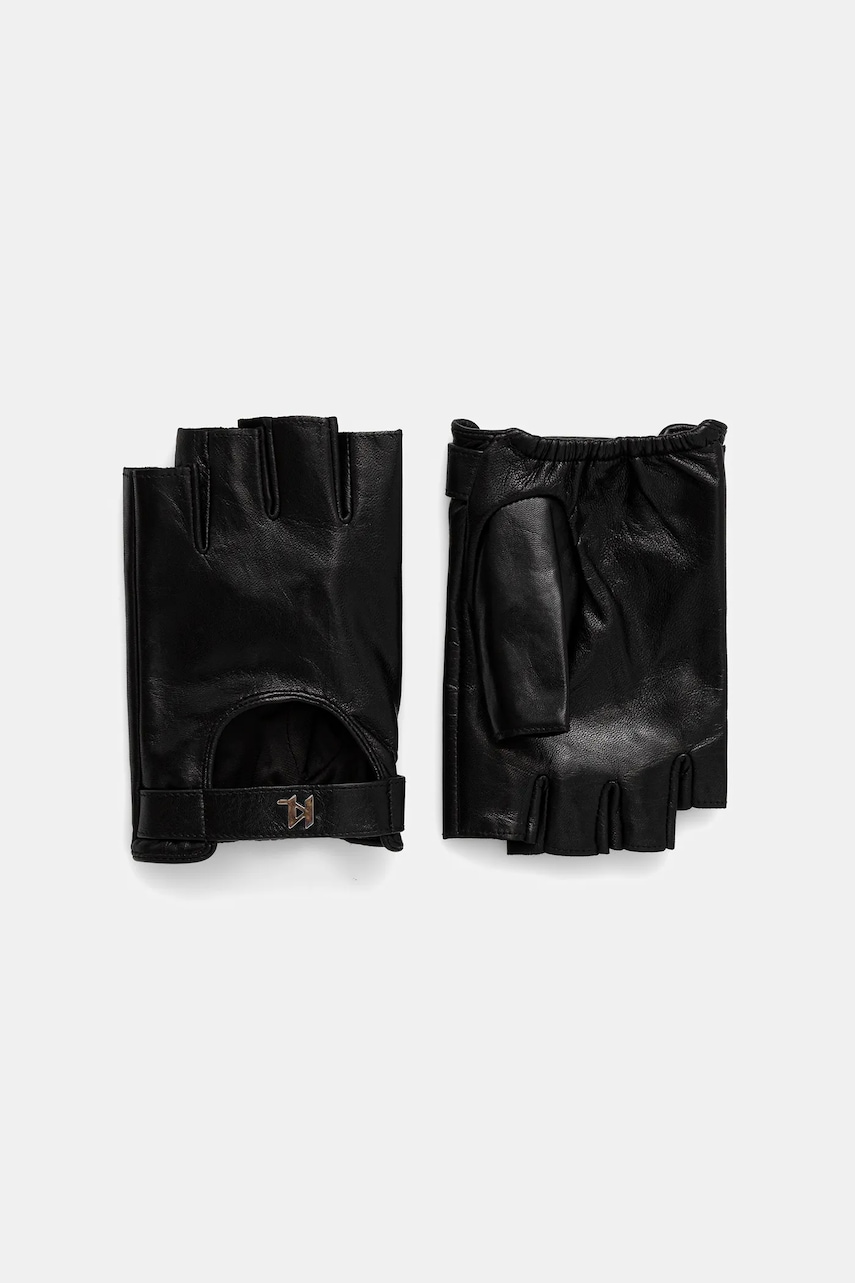 Kožené rukavice bez prstů Karl Lagerfeld