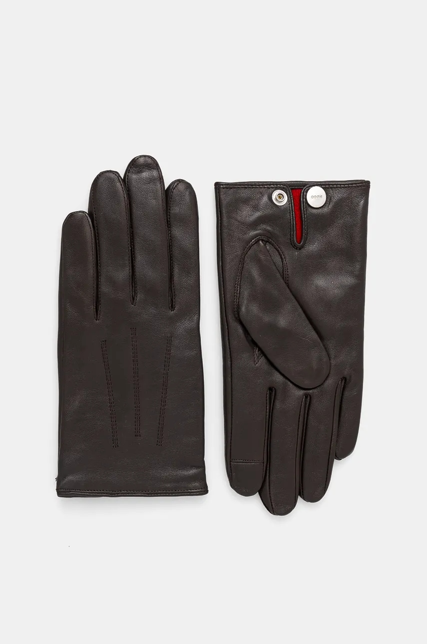 Kožené rukavice HUGO Jaan