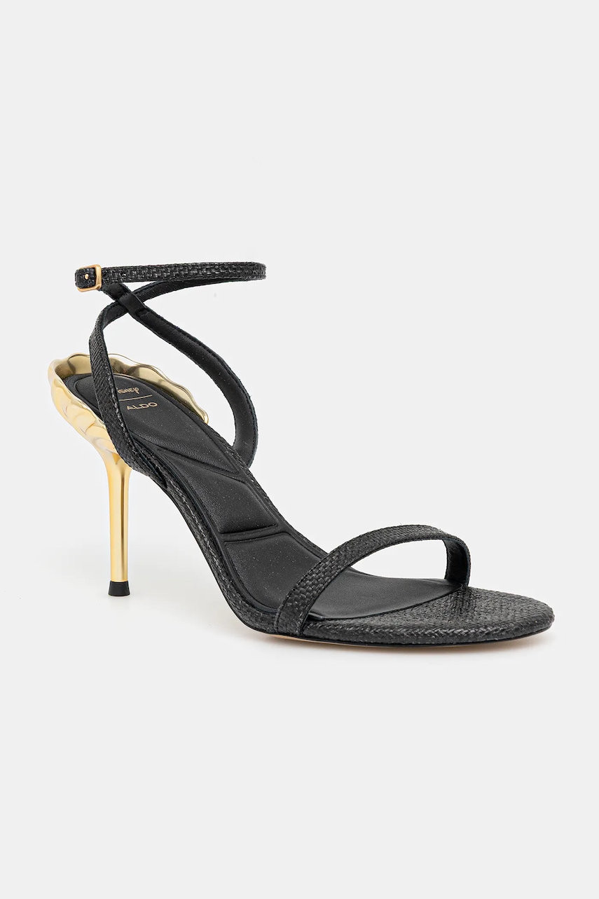 Kožené sandály Aldo URSULAHEEL černá barva, 14008289