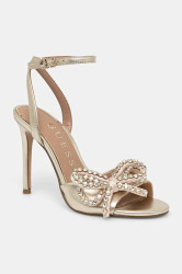 Kožené sandály Guess CHARMIN2 zlatá barva, FLFCR2 LEA03