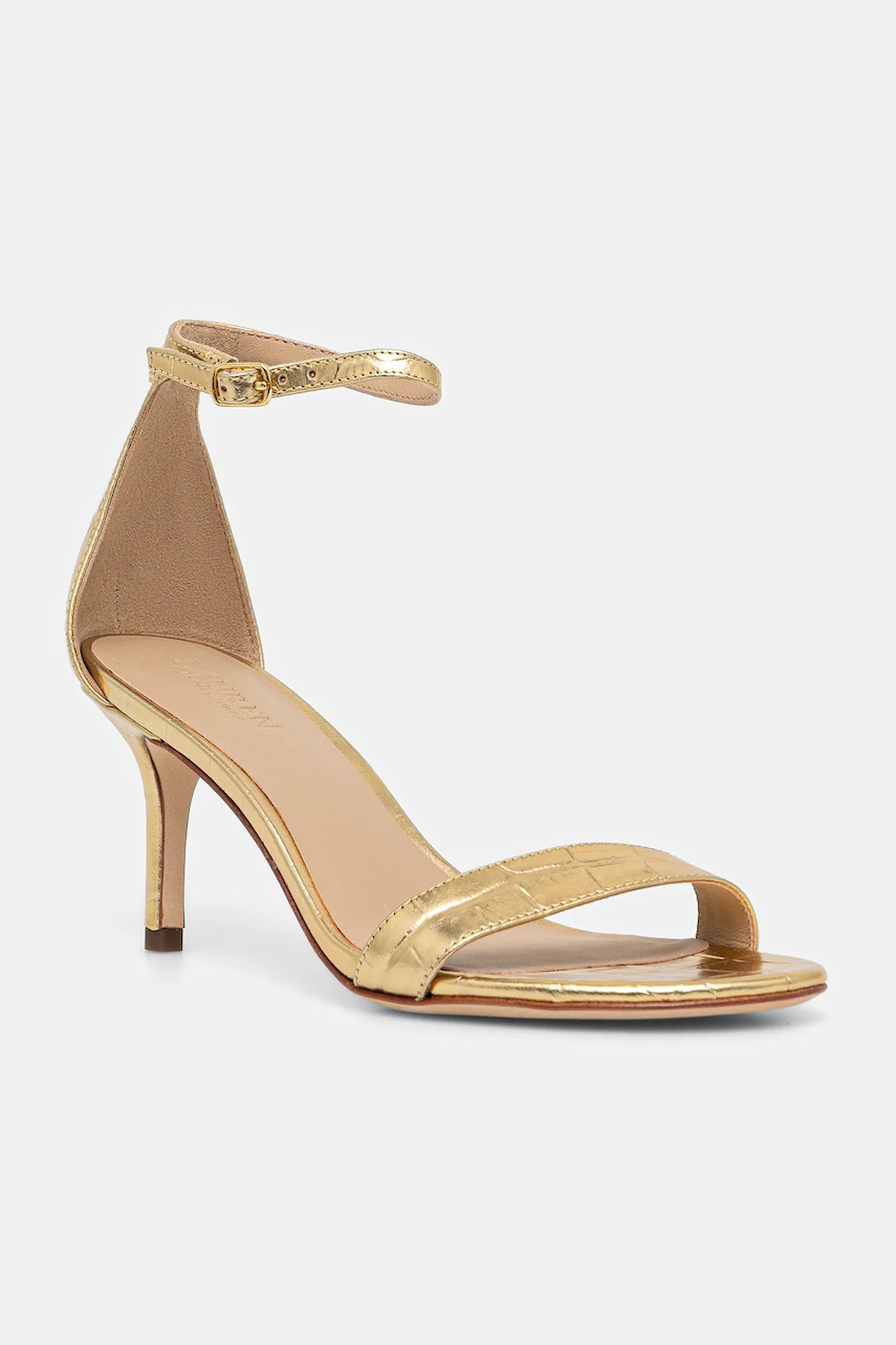 Kožené sandály Lauren Ralph Lauren Allie Mid zlatá barva, 802P04400001