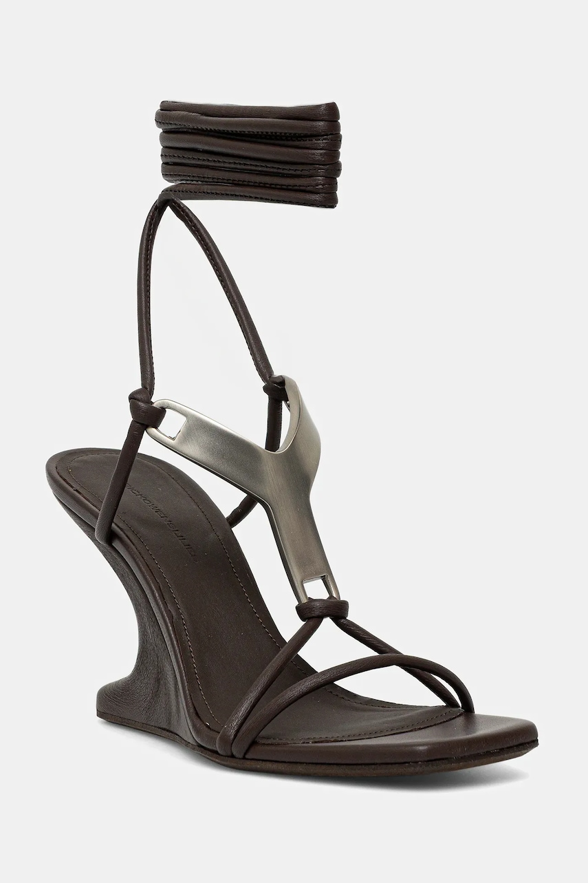 Kožené sandály Rick Owens Lilies Cantilever 8 Hydra Sandals hnědá barva, LI02E3809.LLP