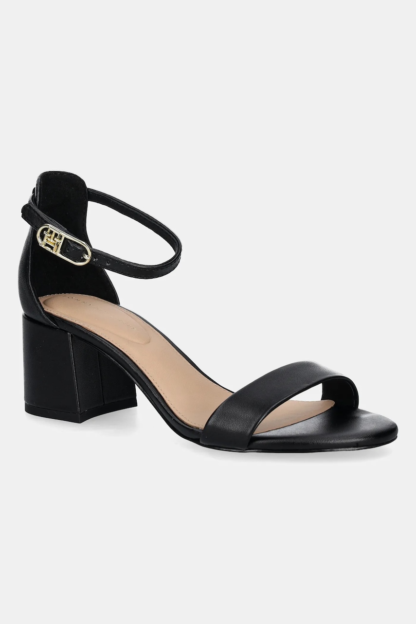 Kožené sandály Tommy Hilfiger LEATHER ANKLE STRAP HEEL SANDAL