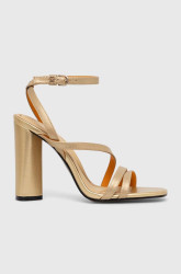 Kožené sandály Tommy Hilfiger TH GOLD BLOCK HIGH HEEL