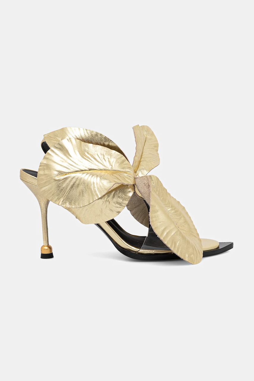 Kožené sandály Vanda Novak Daisy Platinum Gold zlatá barva