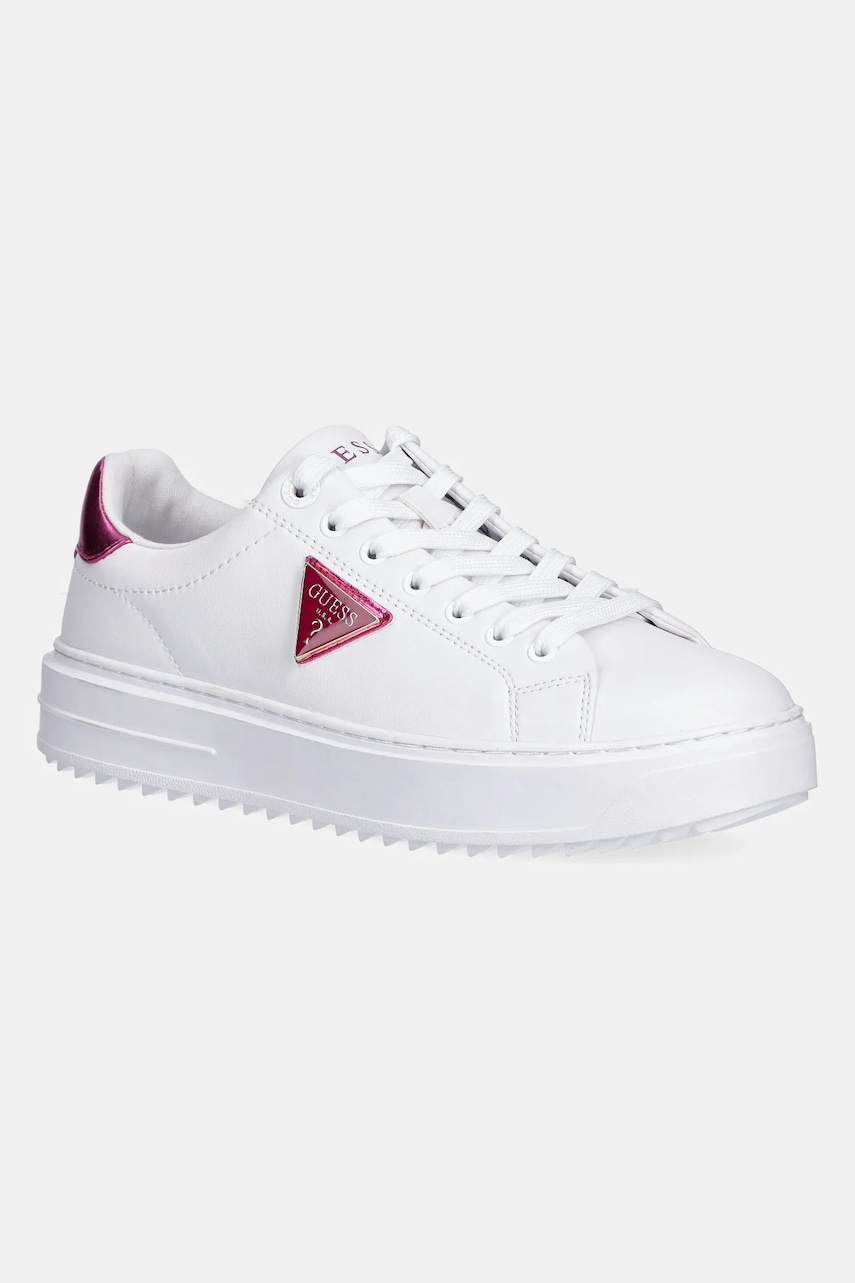 Kožené sneakers boty Guess DENESA12 bílá barva, FLJD12 LEA12
